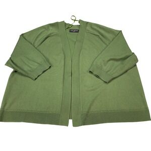 Lane Bryant Green Open Front Cardigan Sweater Plus Size 22/24 Rayon Blend Knit